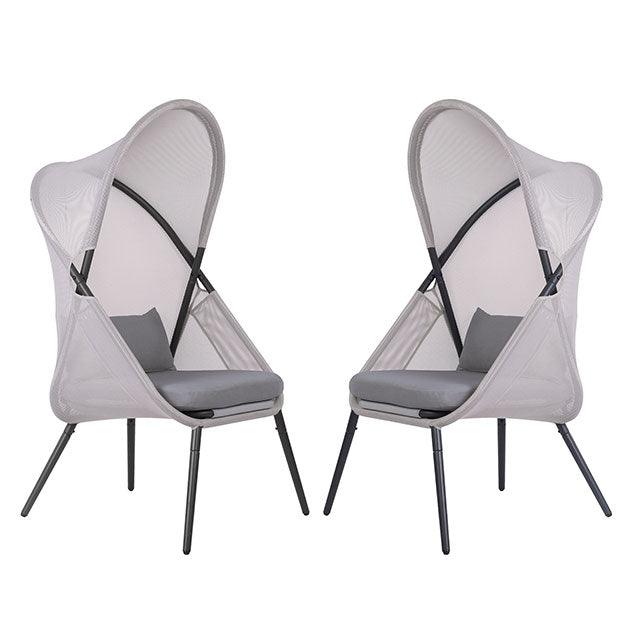 Alverta GM-1014LG-2PK Light Gray Modern Foldable Chair (2/Ctn) By Furniture Of America - sofafair.com