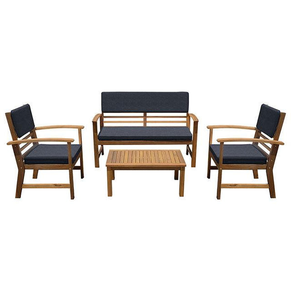 Hana GM-1020BL-4PK Denim Blue/Natural Rustic 4 Pc. Patio Set By Furniture Of America - sofafair.com