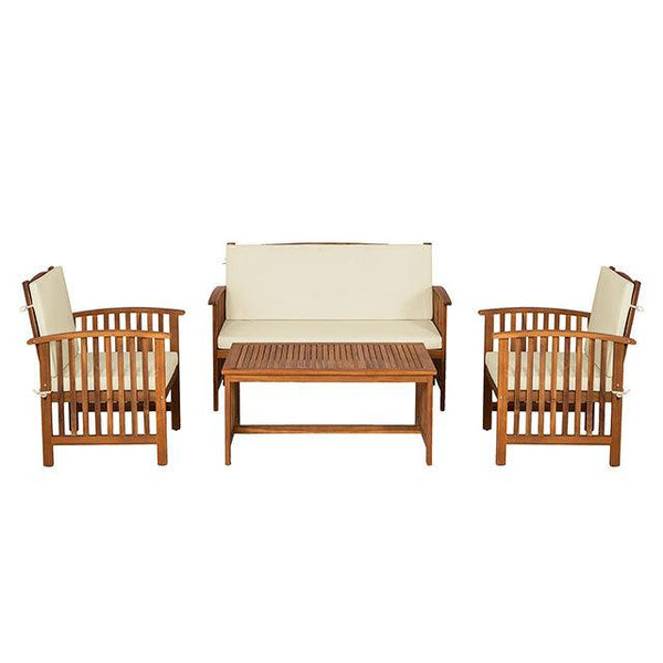 Kyushu GM-1022BG-4PC Beige/Natural Rustic 4 Pc. Patio Set By Furniture Of America - sofafair.com