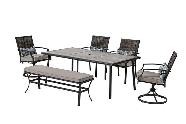 Sintra GM-2008 Black/Gray Contemporary Patio Dining Table By Furniture Of America - sofafair.com