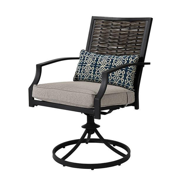 Sintra GM-2010-2PK Black/Gray Contemporary Swivel Arm Chair (2/Ctn) By Furniture Of America - sofafair.com