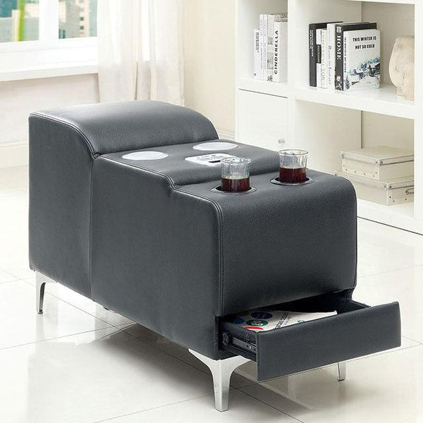 Bourdet CM6669GY-CS Gray Contemporary Speaker Console By Furniture Of America - sofafair.com