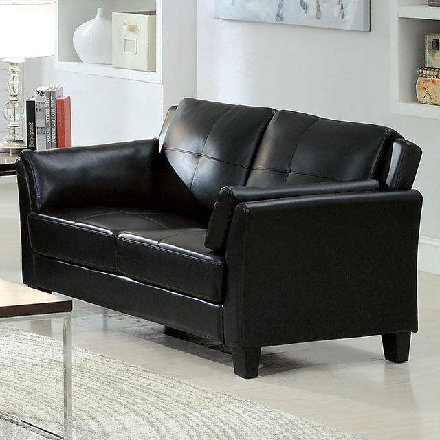 Pierre CM6717BK-LV Black Contemporary Love Seat By Furniture Of America - sofafair.com