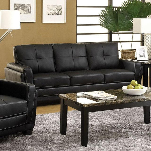 Blacksburg CM6485-S Black Contemporary Sofa By Furniture Of America - sofafair.com