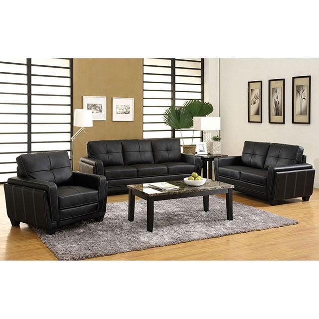 Blacksburg CM6485-S Black Contemporary Sofa By Furniture Of America - sofafair.com