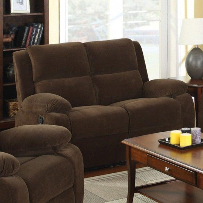 Haven CM6554-L Dark Brown Transitional Love Seat By furniture of america - sofafair.com