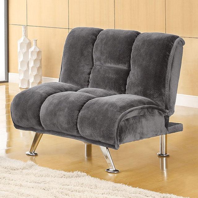 Marbelle CM2904GY-CH Gray/Chrome Contemporary Chair By Furniture Of America - sofafair.com