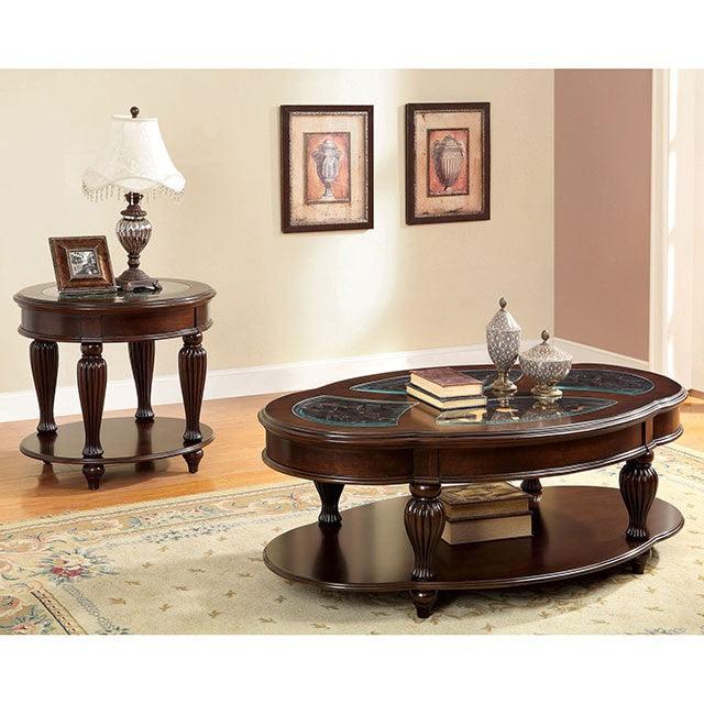 Centinel CM4642E Dark Cherry Traditional End Table By Furniture Of America - sofafair.com