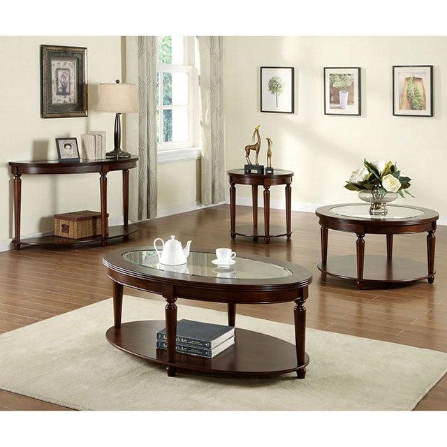 Granvia CM4131E Dark Cherry Transitional End Table By Furniture Of America - sofafair.com