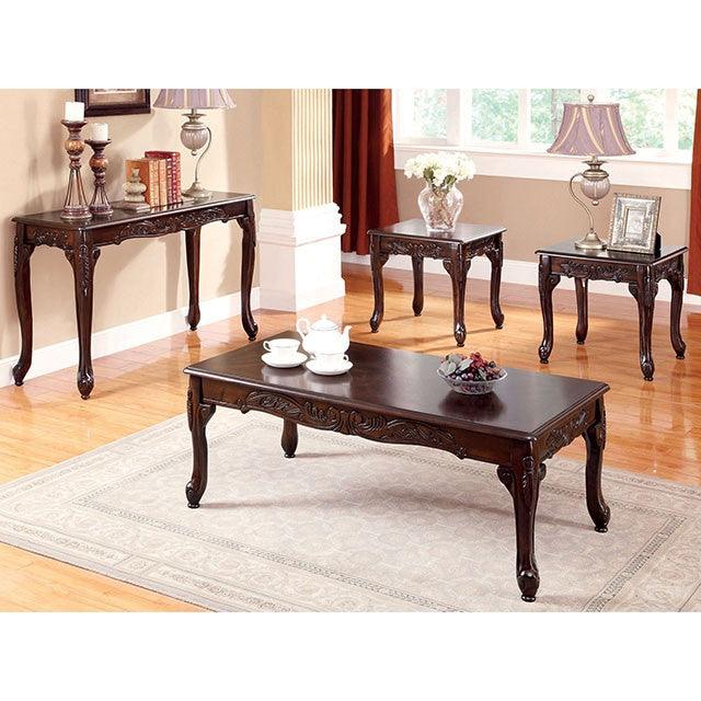 Cheshire CM4914-3PK Dark Cherry Traditional 3 Pc. Table Set By Furniture Of America - sofafair.com