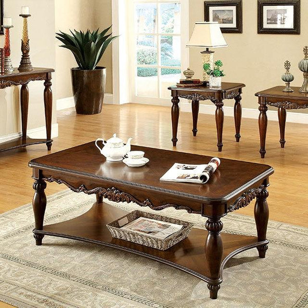 Bunbury CM4915-3PK Cherry Traditional 3 Pc. Table Set By Furniture Of America - sofafair.com