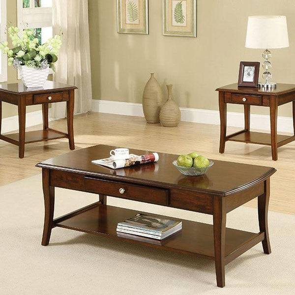 Lincoln Park CM4702-3PK Dark Oak Transitional 3 Pc. Table Set By Furniture Of America - sofafair.com