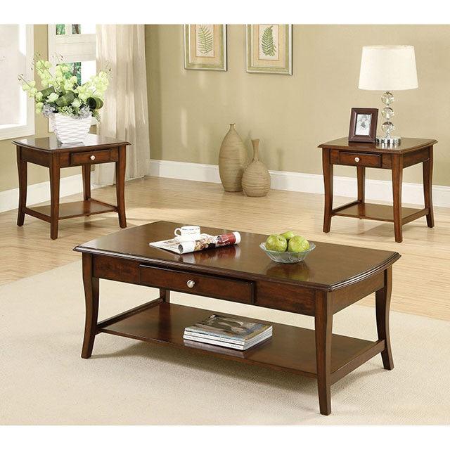 Lincoln Park CM4702-3PK Dark Oak Transitional 3 Pc. Table Set By Furniture Of America - sofafair.com