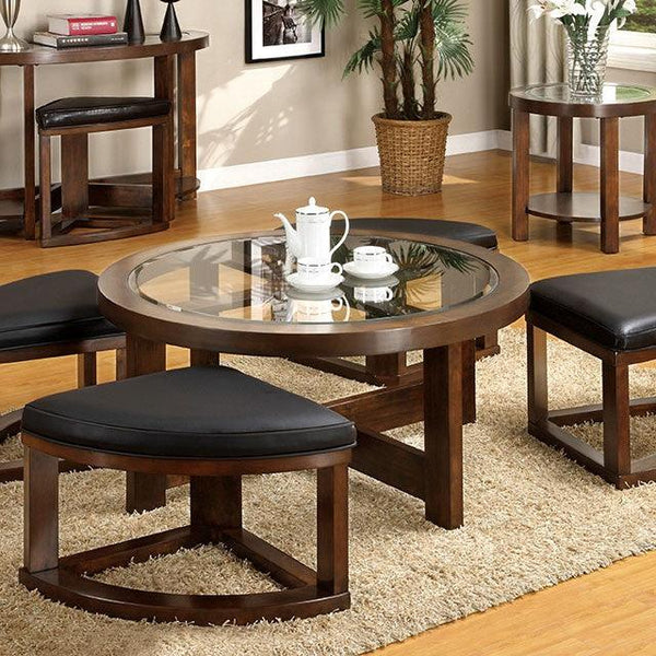 Crystal Cove CM4321C Dark Walnut Transitional Coffee Table By Furniture Of America - sofafair.com
