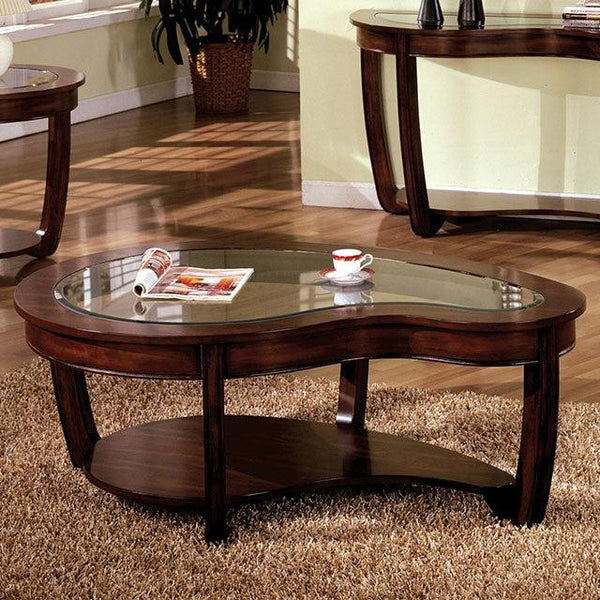 Crystal Falls CM4336C Dark Cherry Transitional Coffee Table By Furniture Of America - sofafair.com