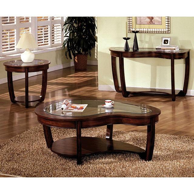 Crystal Falls CM4336C Dark Cherry Transitional Coffee Table By Furniture Of America - sofafair.com