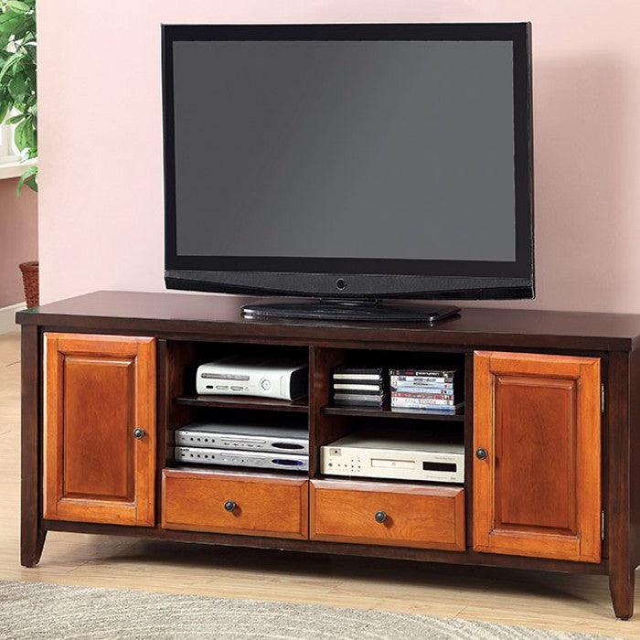 Seneca CM5053-TV Dark Oak/Dark Cherry Transitional TV Console By furniture of america - sofafair.com