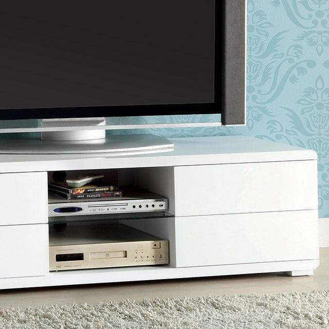Cerro CM5530WH-TV White Contemporary TV Console By Furniture Of America - sofafair.com