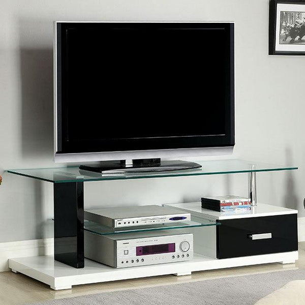Egaleo CM5814-TV Black/White Contemporary TV Console By Furniture Of America - sofafair.com