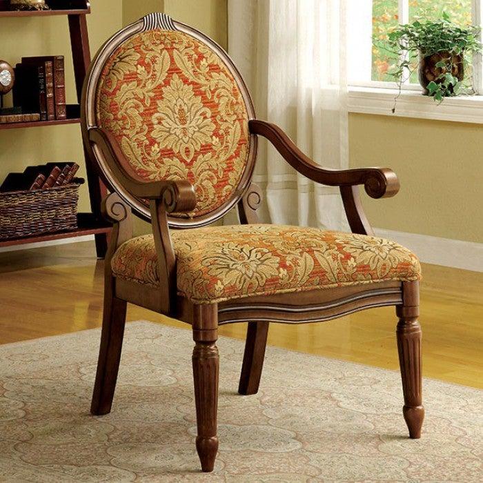Hammond CM-AC6024 Antique Oak/Pattern Traditional Accent Chair By furniture of america - sofafair.com