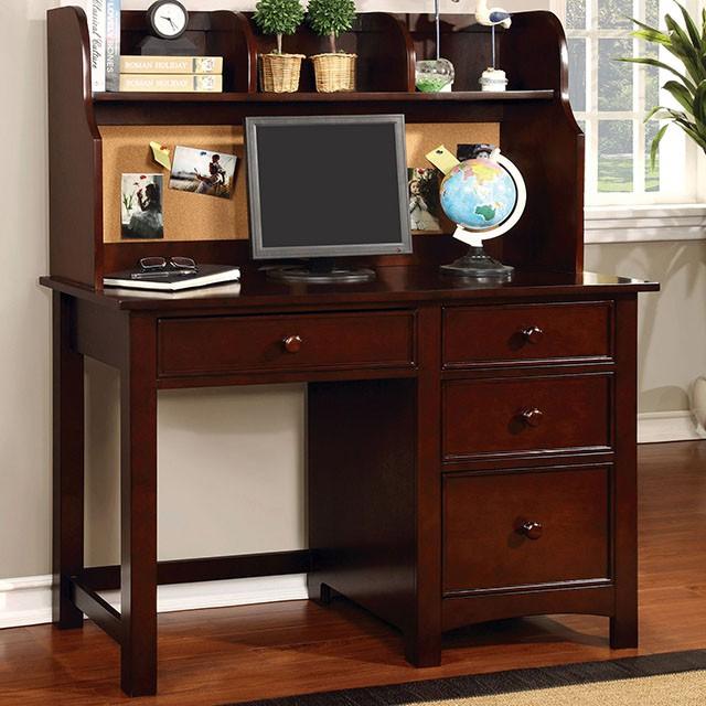 Omnus CM7905CH-DK Cherry Transitional Desk By Furniture Of America - sofafair.com