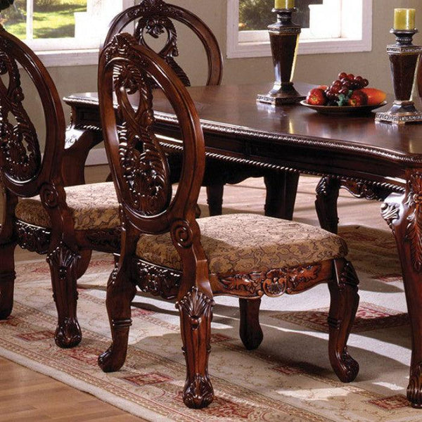 Tuscany CM3845CH-SC-2PK Antique Cherry/Brown Traditional Side Chair (2/Box) By furniture of america - sofafair.com