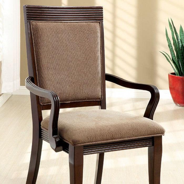 Woodmont CM3663AC-2PK Walnut/Brown Transitional Arm Chair (2/Box) By furniture of america - sofafair.com