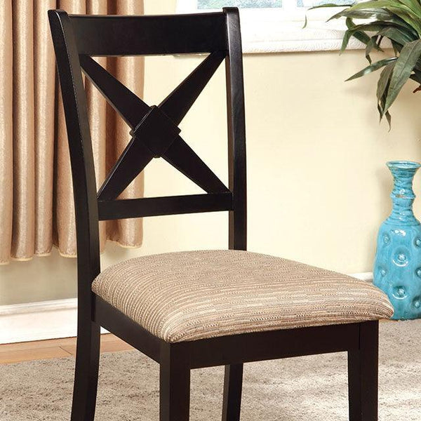 Liberta CM3776SC-2PK Black/Beige Transitional Side Chair (2/Box) By Furniture Of America - sofafair.com