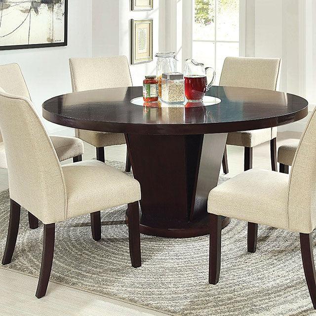 Cimma CM3556T Espresso Contemporary Round Dining Table By Furniture Of America - sofafair.com