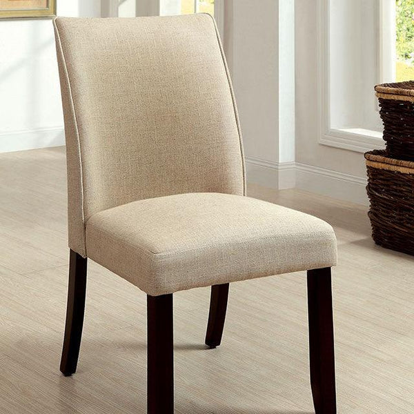 Cimma CM3556SC-2PK Espresso/Ivory Contemporary Side Chair (2/Box) By Furniture Of America - sofafair.com