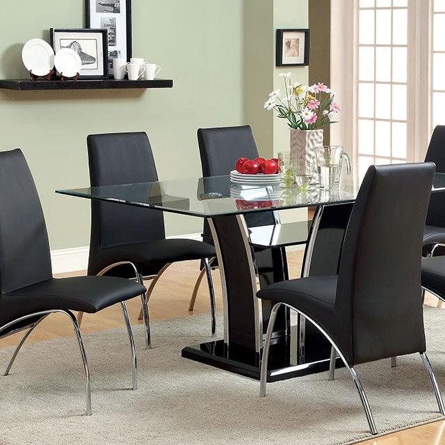 Glenview CM8372BK-T Black Contemporary 72" Dining Table By Furniture Of America - sofafair.com
