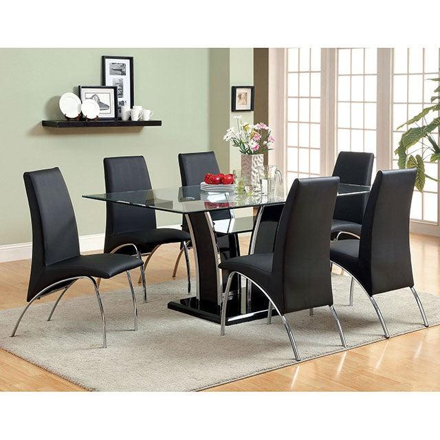 Glenview CM8372BK-T Black Contemporary 72" Dining Table By Furniture Of America - sofafair.com