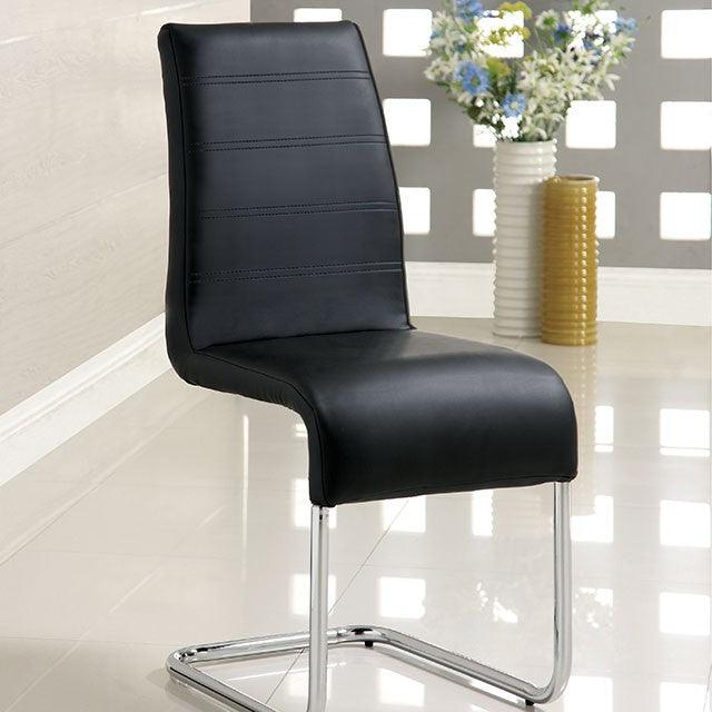 Mauna CM8371BK-SC-2PK Black Contemporary Side Chair (2/Box) By Furniture Of America - sofafair.com