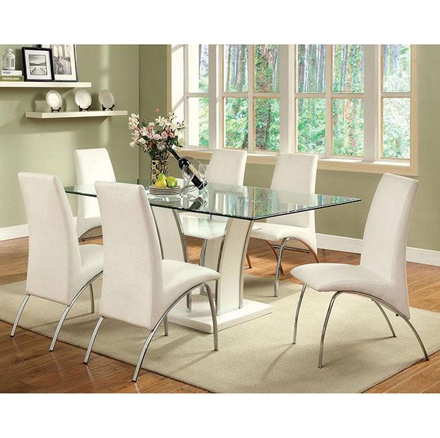 Mauna CM8371WH-SC-2PK White Contemporary Side Chair (2/Box) By Furniture Of America - sofafair.com