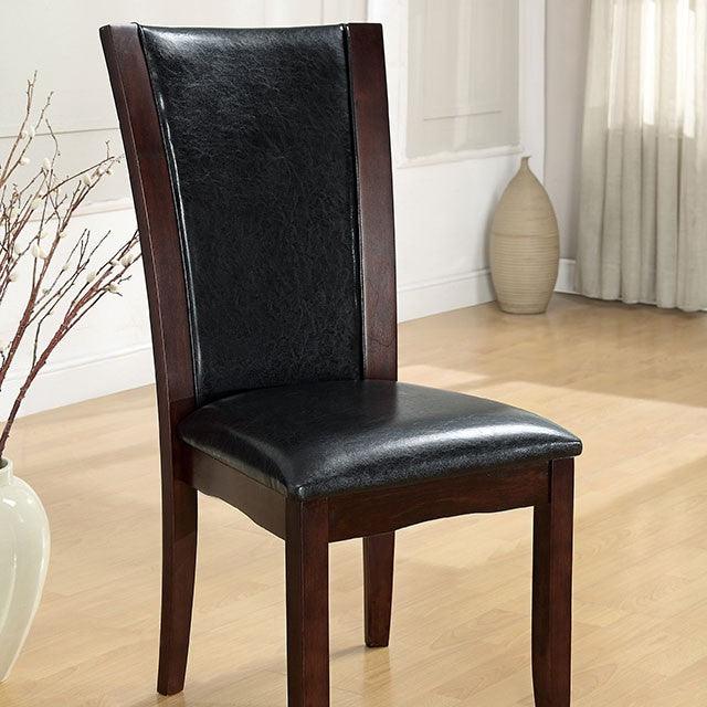 Manhattan CM3710SC-2PK Dark Cherry/Brown Contemporary Side Chair (2/Box) By Furniture Of America - sofafair.com