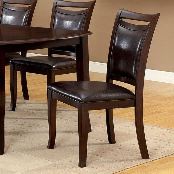 Woodside CM3024SC-2PK Dark Cherry/Espresso Transitional Side Chair (2/Box) By Furniture Of America - sofafair.com