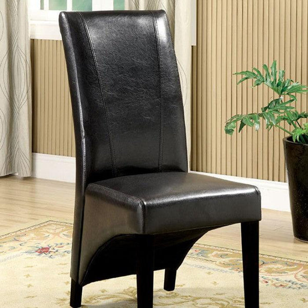 Madison CM3666BK-2PK Black Contemporary Side Chair (2/Box) By furniture of america - sofafair.com