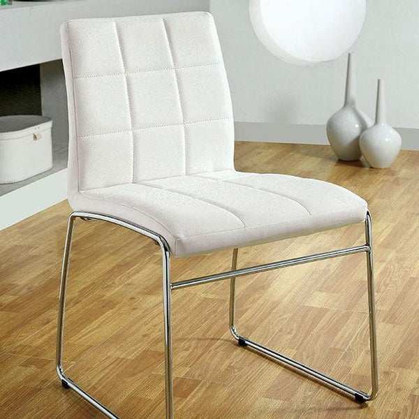 Kona CM8320WH-SC-2PK White Contemporary Side Chair (2/Box) By Furniture Of America - sofafair.com