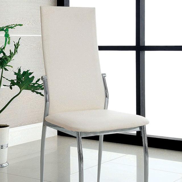 Kalawao CM8310WH-SC-2PK White Contemporary Side Chair (2/Box) By Furniture Of America - sofafair.com