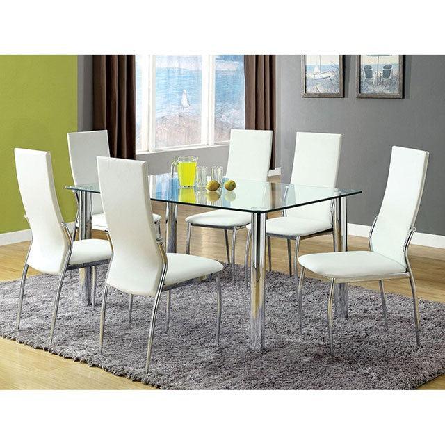 Kalawao CM8310WH-SC-2PK White Contemporary Side Chair (2/Box) By Furniture Of America - sofafair.com