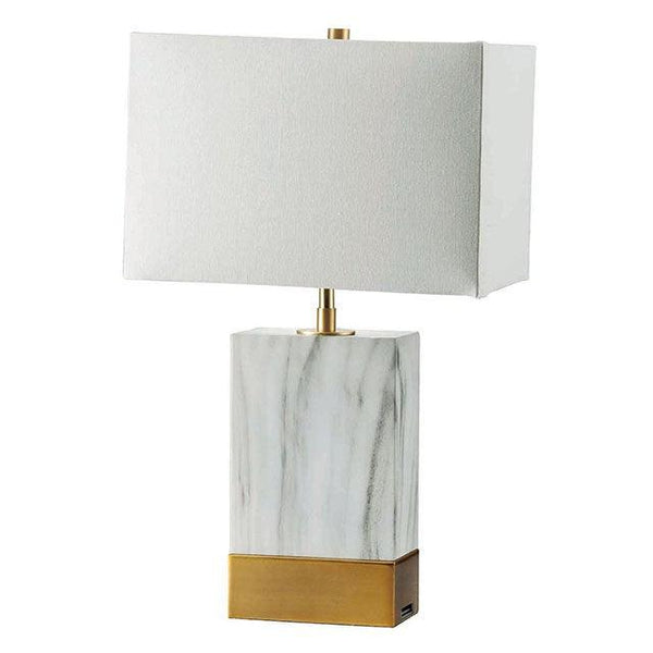Faith L731197-GL White/Gold Contemporary Table Lamp By Furniture Of America - sofafair.com