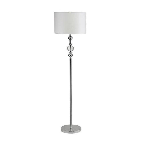 Emi L76187F White/Silver Contemporary Floor Lamp By Furniture Of America - sofafair.com