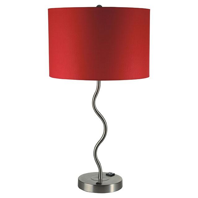 Sprig L76224T-RD-2PK Red Contemporary Table Lamp (2/Box) By Furniture Of America - sofafair.com