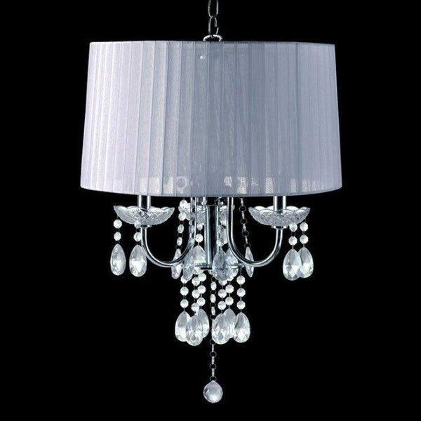 Jada L76733WH-H Chrome/White Glam Ceiling Lamp By furniture of america - sofafair.com