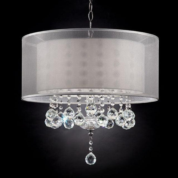 Lila L9149H Silver Glam Ceiling Lamp By Furniture Of America - sofafair.com
