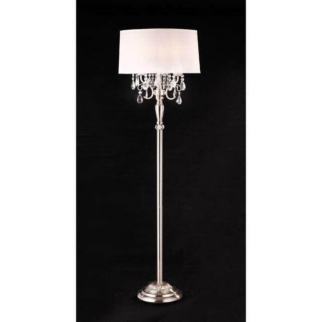 Sophy L95109F White/Chrome Traditional Floor Lamp By Furniture Of America - sofafair.com