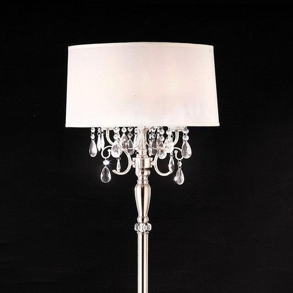 Sophy L95109F White/Chrome Traditional Floor Lamp By Furniture Of America - sofafair.com