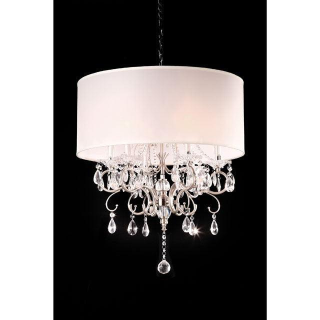Sophy L95109H White/Chrome Traditional Ceiling Lamp By Furniture Of America - sofafair.com