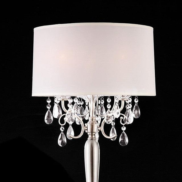 Sophy L95109T White/Chrome Traditional Table Lamp By Furniture Of America - sofafair.com