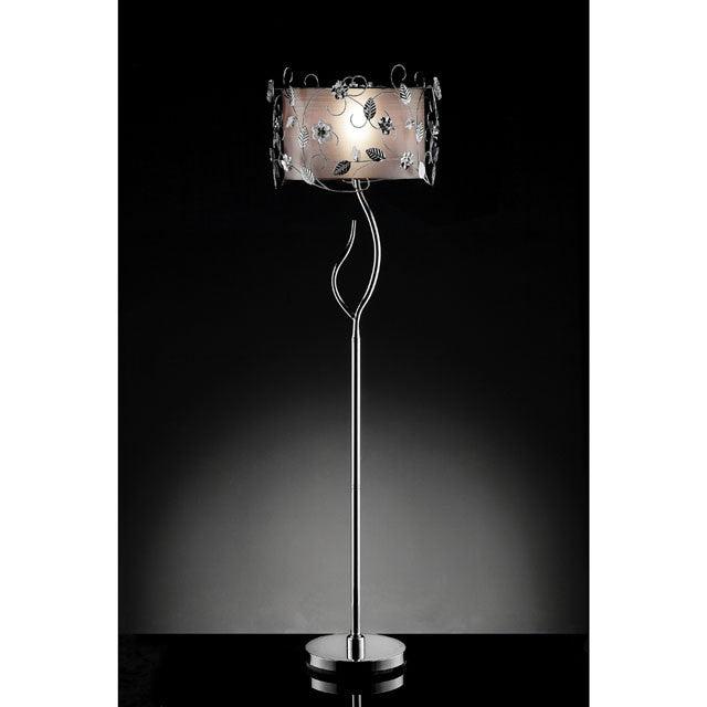 Elva L95121F Silver/Chrome Glam Floor Lamp By Furniture Of America - sofafair.com